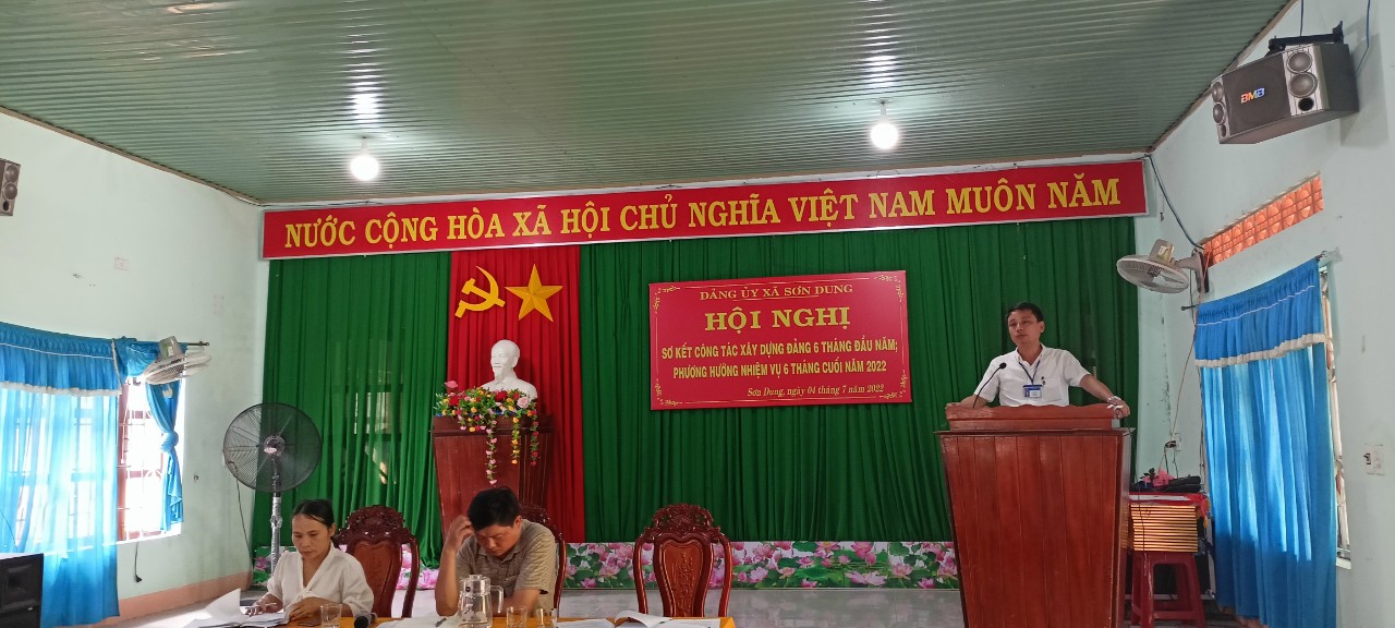 Đảng ủy xã Sơn Dung tổ chức Hội nghị sơ kết công tác xây dựng Đảng 6 tháng đầu năm và triển khai nhiệm vụ 6 tháng cuối năm 2022