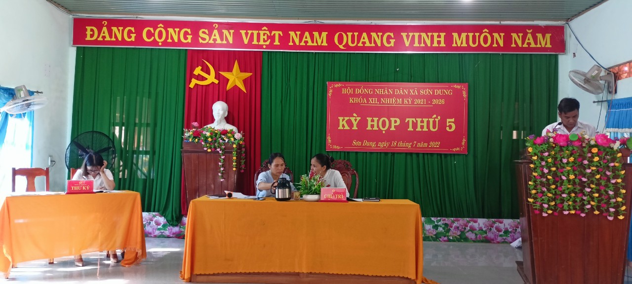 HĐND xã Sơn Dung khóa XII, nhiệm kỳ 2021 - 2026 tổ chức Kỳ họp thứ 5 giữa năm 2022