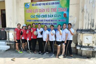 Hội Liên hiệp Phụ nữ xã Sơn Dung Tổ các trờ chơi dân gian nhân kỷ niệm ngày quốc tế Phụ nữ 8/3, 1985 năm khởi nghĩa Hai Bà Trưng và ngày quốc tế hạnh phúc 20/3